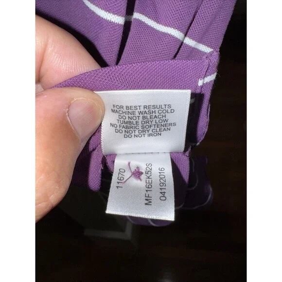 Peter Millar Summer Comfort Crown Sport Golf Shirt Mens Large Purple Strpe Logo - Picture 5 of 6